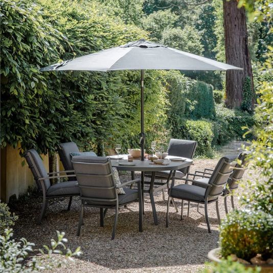 Madrid 6 Seat Oval Dining Set with Parasol