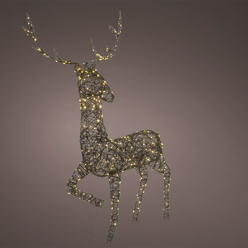 124cm Micro LED Outdoor Wicker Reindeer