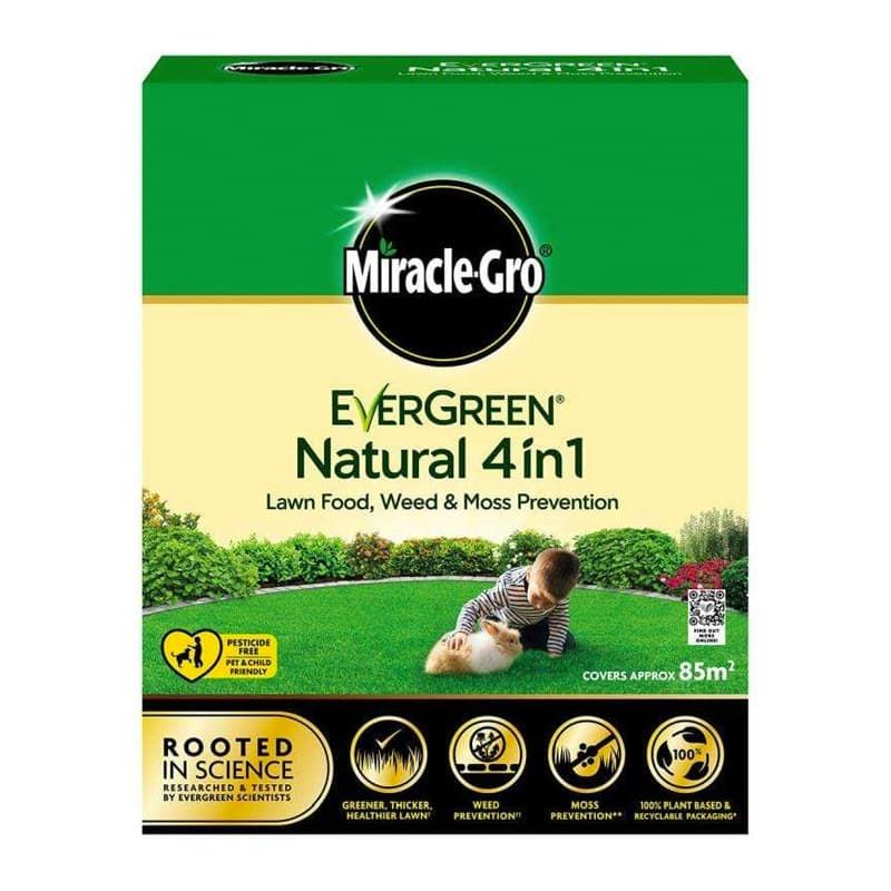 MIRACLE-GRO EVERGREEN NATURAL 4 IN 1 85MSQ