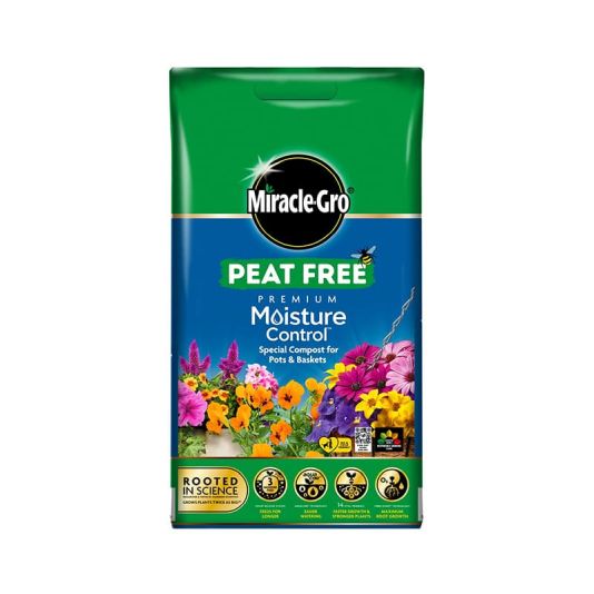 Miracle-Gro Peat Free Moisture Control Compost for Pots & Baskets 10 Litre