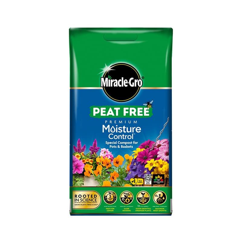 Miracle-Gro Peat Free Moisture Control Compost for Pots & Baskets 10 Litre