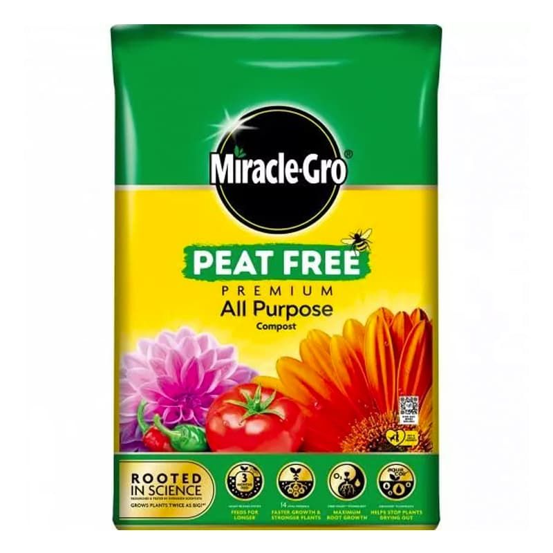 MIRACLE GRO ALL PURPOSE PEAT FREE COMPOST 20LTR