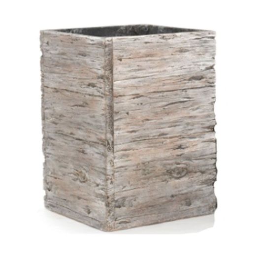 Driftwood Style Tall Terracotta Square Pot 19cm
