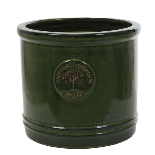 Heritage Cylinder Pot Dark Green 20cm