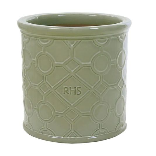 RHS Lattice Pot Cylinder Mint Green 18cm