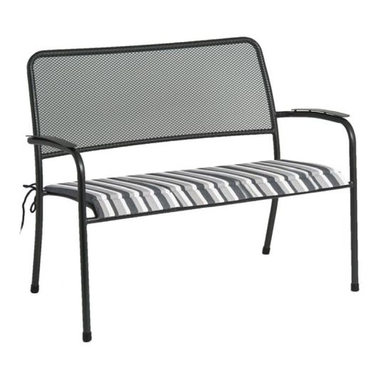Portofino Bench Cushion - Charcoal Stripe