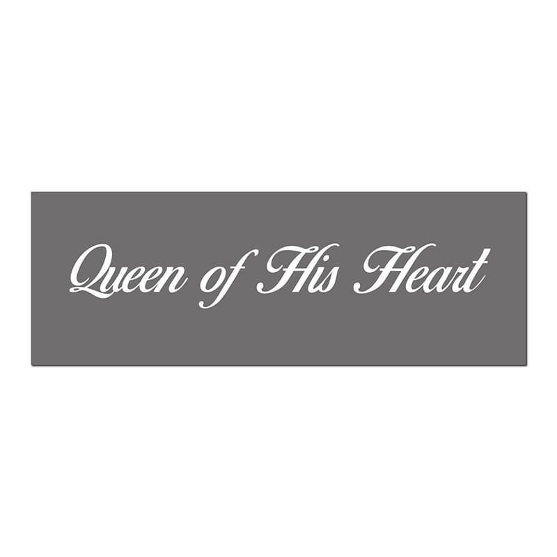 'Queen of His Heart' Silver Foil Plaque