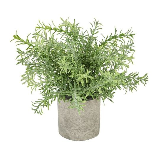 Faux Plant In Stone Effect Pot - Rosemary
