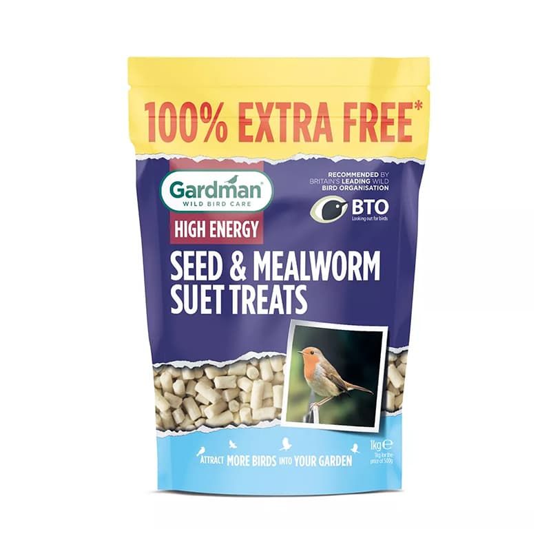 Seed and Mealworm Suet Treats 500g + 100% Free