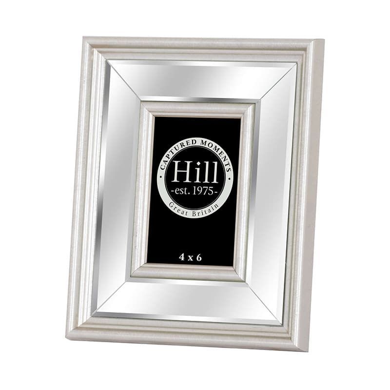 Silver Bevelled Mirrored Photo Frame 4x6"