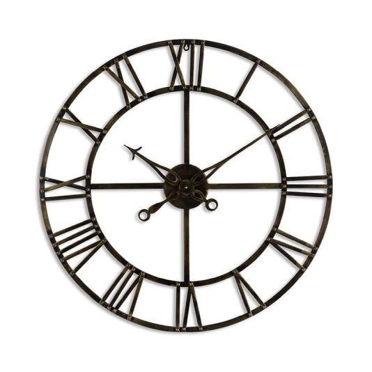 Antique Brass Skeleton Clock - Small