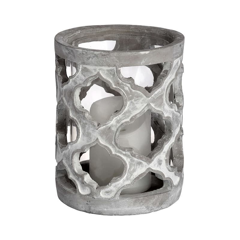 Stone Effect Patterned Candle Holder - Small