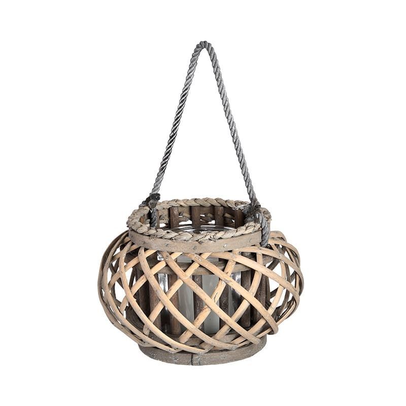 Wicker Basket Lantern - Small