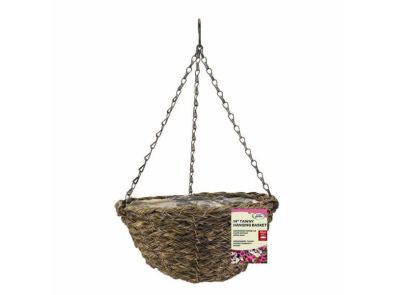 Faux 14 Inches Tawny Hanging Basket