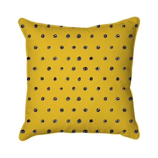 Spot Pattern Scatter Cushion - Mustard Yellow