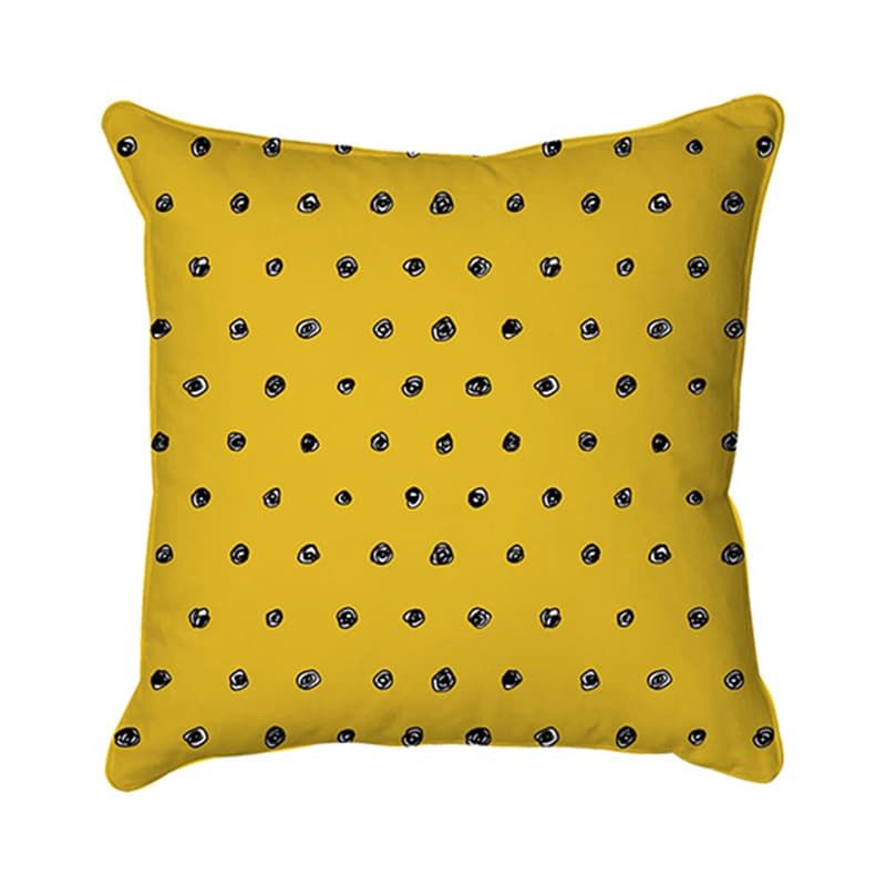 Spot Pattern Scatter Cushion - Mustard Yellow