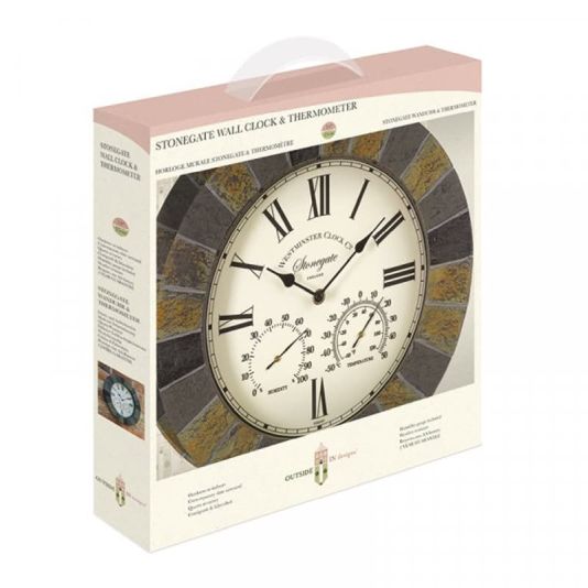 Stonegate Clock & Thermometer 14 Inches