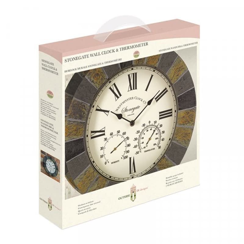 Stonegate Clock and Thermometer 14 Inches