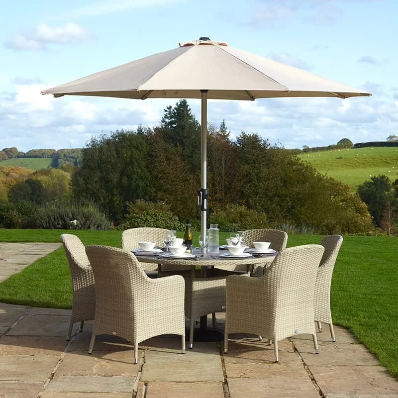 Tetbury Dining Suite 6 Seat with 135cm Table & Parasol