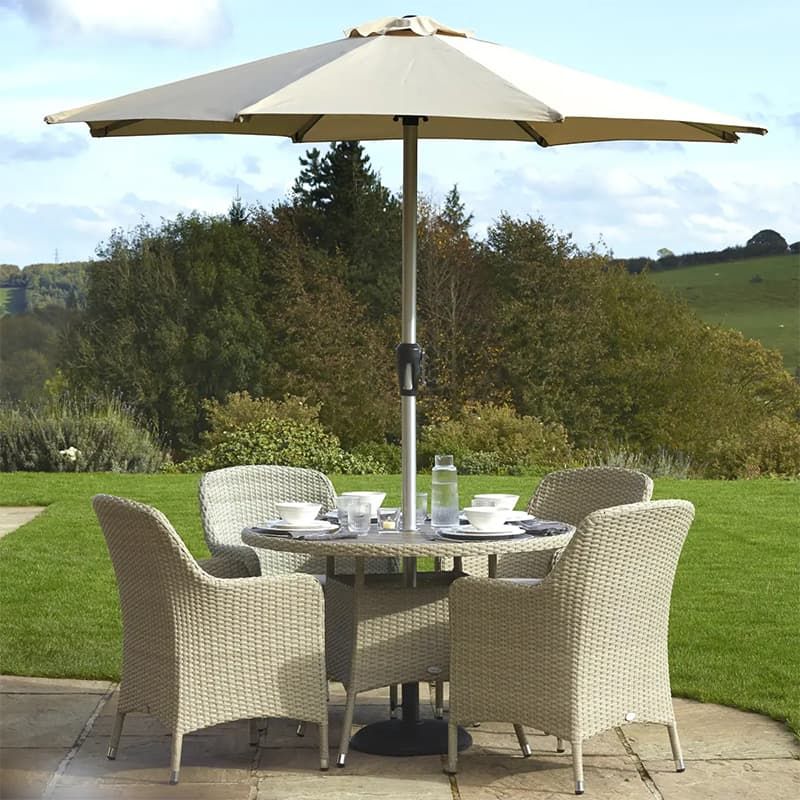 Tetbury Dining Suite with 4 Chairs & Parasol