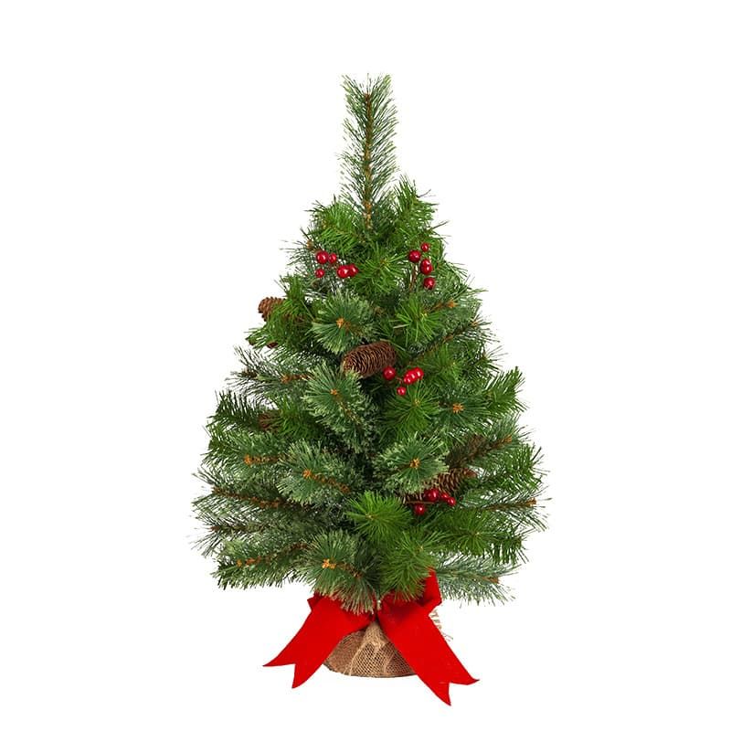 Small Tree with Cone, Berry and Bow Decorations