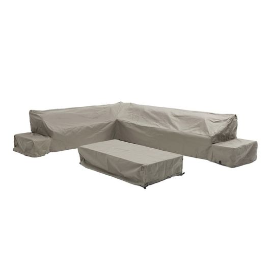 Vilamoura Modular Sofa (Long Right) & Coffee Table Covers Khaki