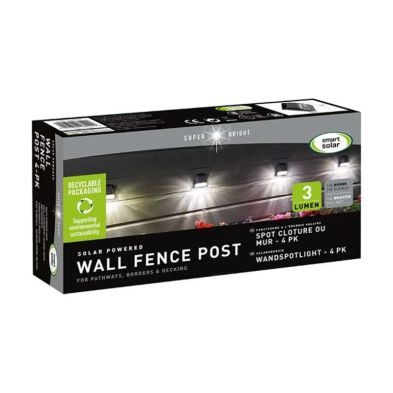 Wall Fence & Post Light 4 Pack 3 Lumen