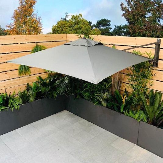 Wall Mounted Cantilever Parasol Grey 2m x 2m