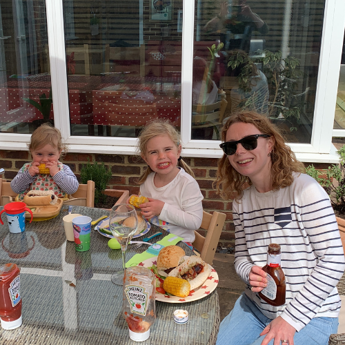 Our first family BBQ in the new outdoor space