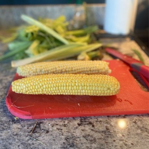 Sweetcorn ready to be boiled